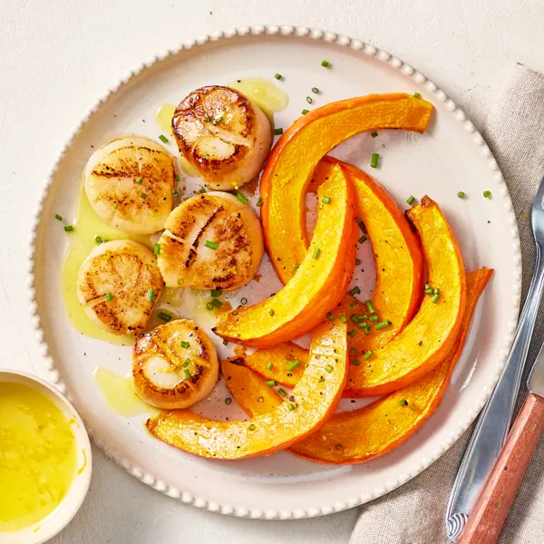 Saint-Jacques à la clémentine & potimarron