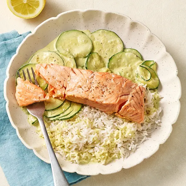 Saumon & curry de courgettes