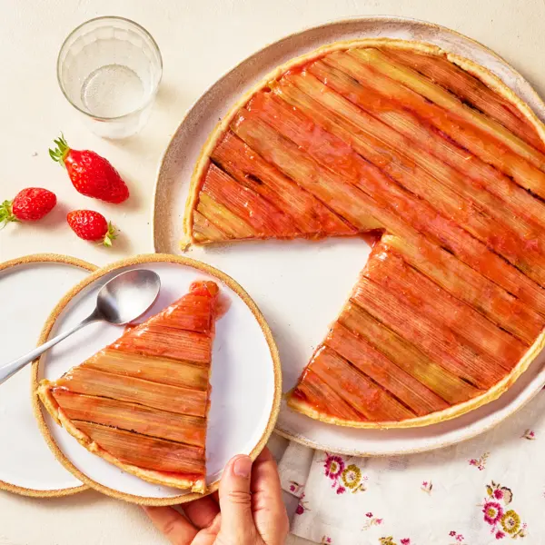 Tarte à la rhubarbe et fraise