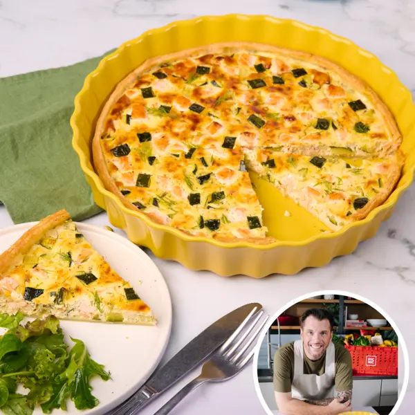 Tarte au saumon et courgettes à la ricotta