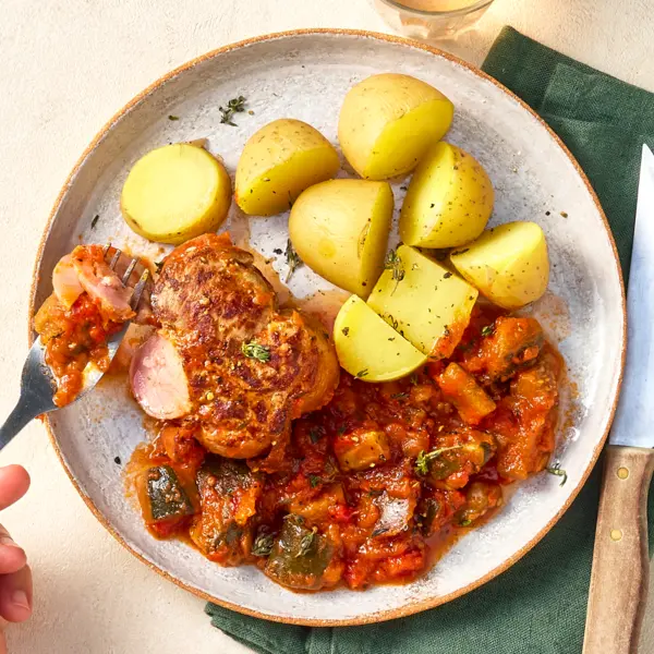 Paupiettes de veau à la ratatouille