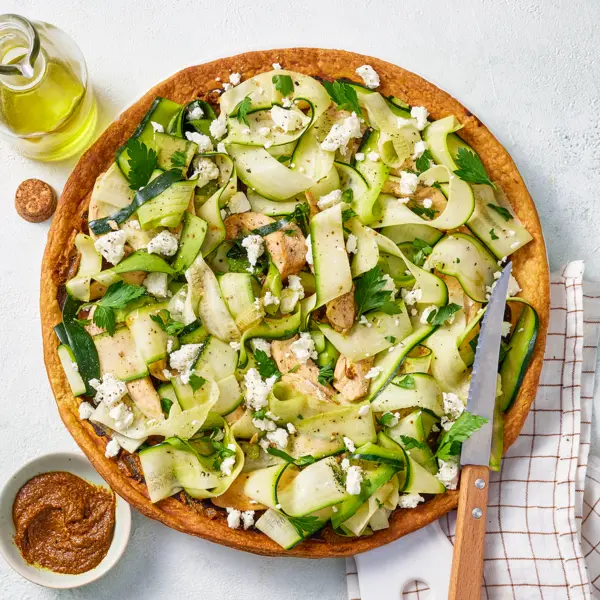 Tarte fine poulet courgettes au curry