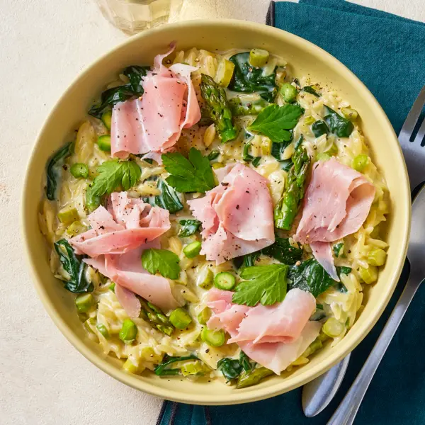 Orzotto d'asperges & jambon blanc