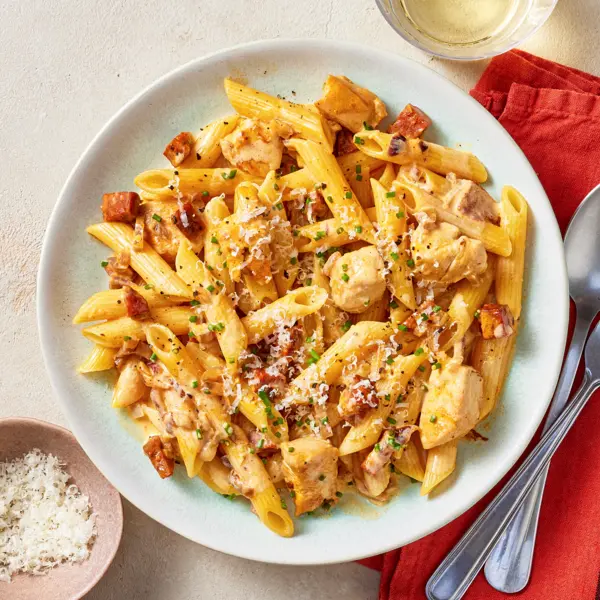 Pâtes crémeuse au poulet & chorizo