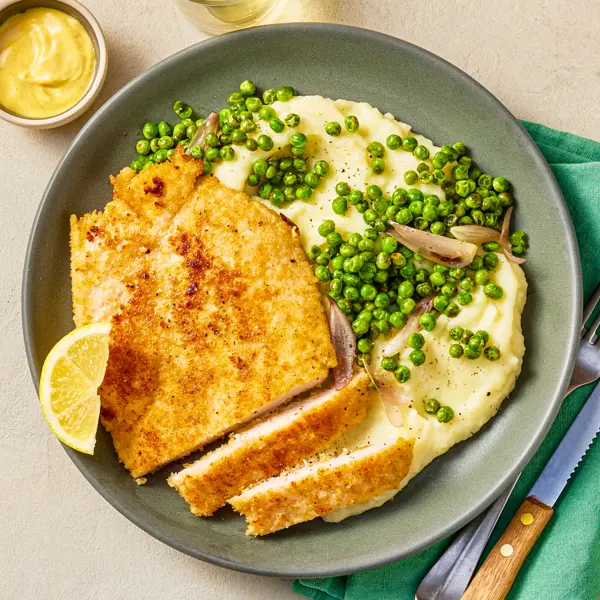 Escalope panée & purée rapide