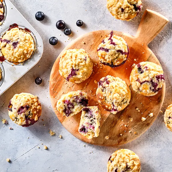 Muffins aux myrtilles & crumble