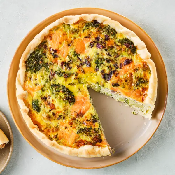Quiche au saumon et brocolis