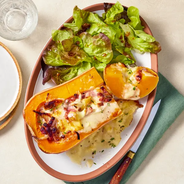 Butternut farci façon tartiflette