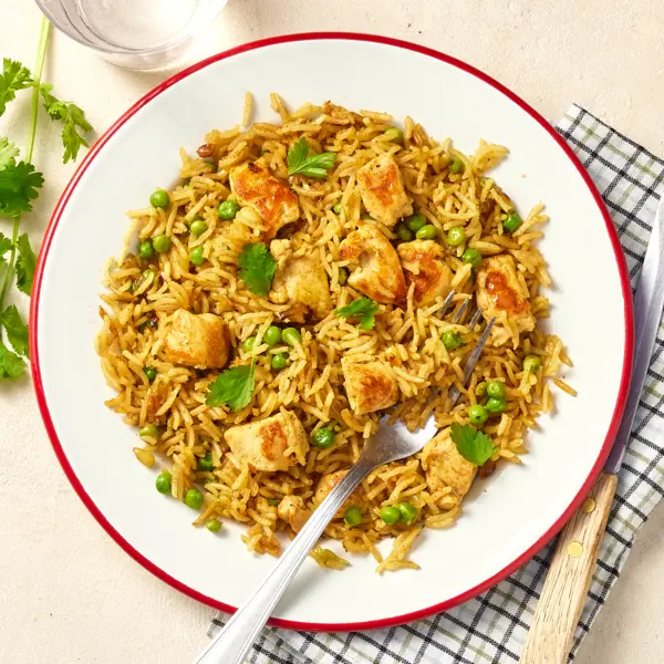 Riz pilaf au poulet curry