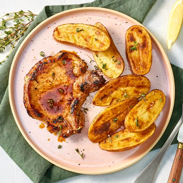 Côte de porc marinée au thym & citron