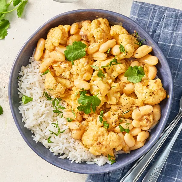 Curry de haricots blancs et chou fleur