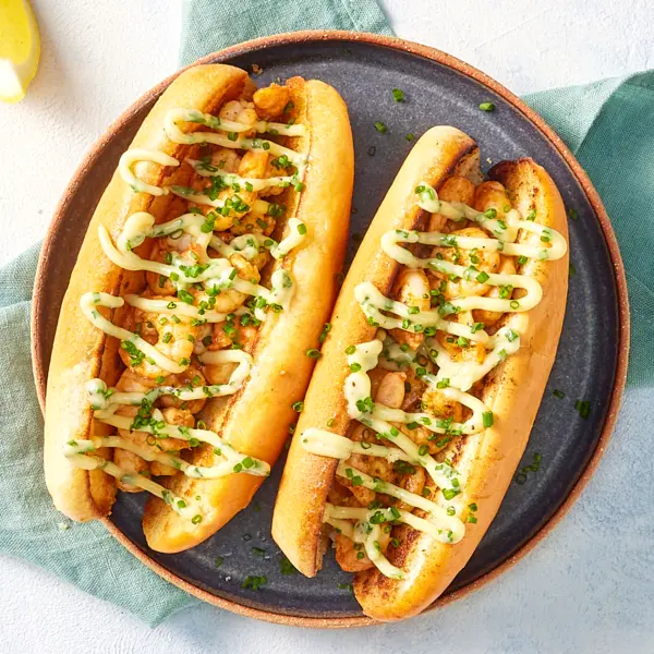 Hot-dog aux crevettes