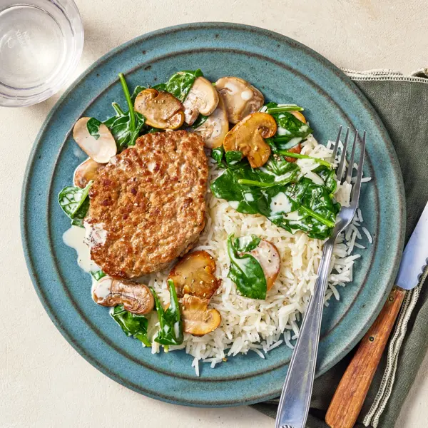 Haché de veau & crème champignons