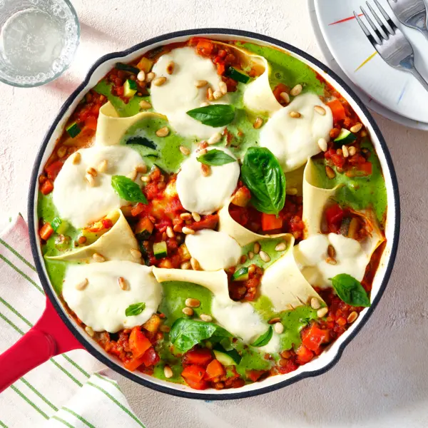 Lasagnes végétariennes à la poêle