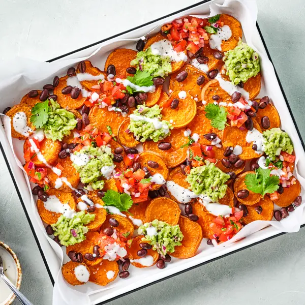 Gratin de patates douces avec salsa mexicaine