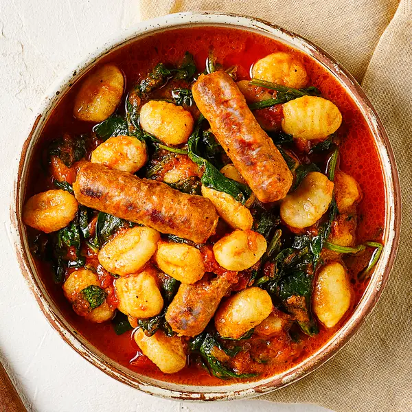 Gnocchis aux saucisses et épinards