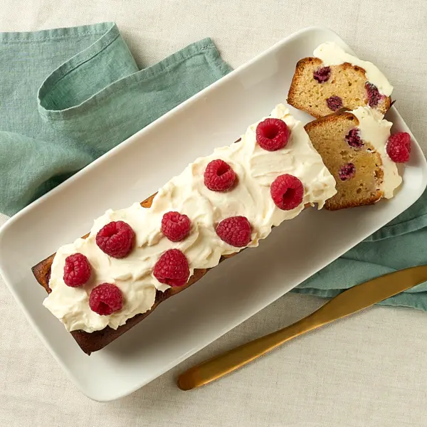 Financier chocolat blanc et framboises