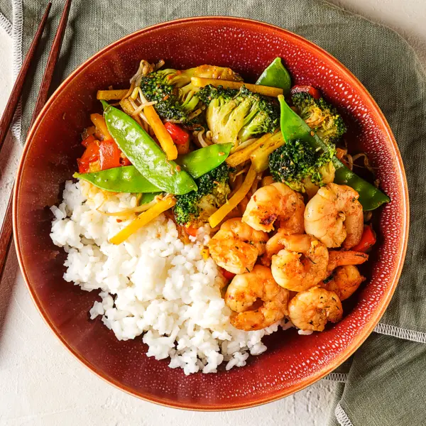Sauté rapide aux crevettes