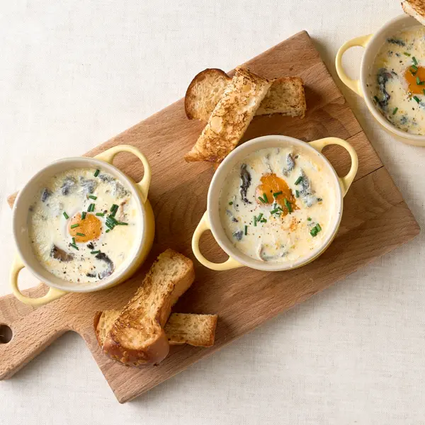 Œufs cocottes aux champignons