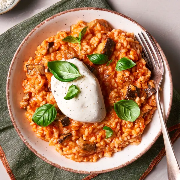 Risotto à la tomate et burrata