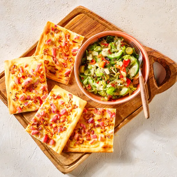 Flammekueche et salade