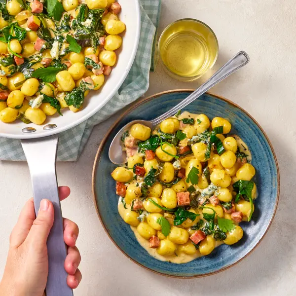 Gnocchinis au bleu et saucisse de morteau