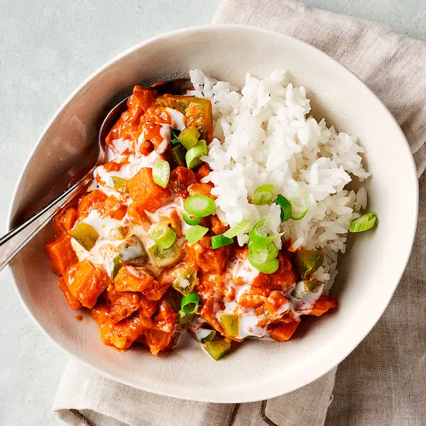 Curry de patate douce et poivron