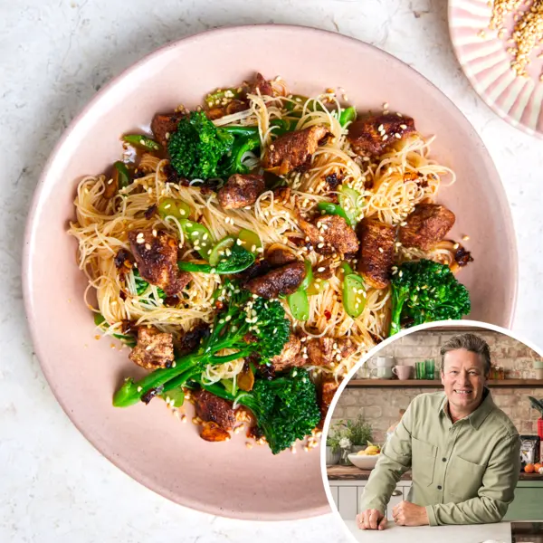 Nouilles au poulet croustillant