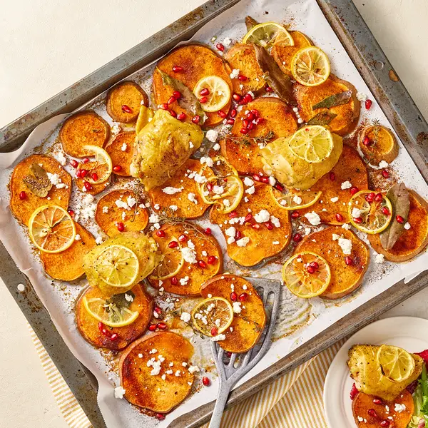 Poulet au citron & patates douces