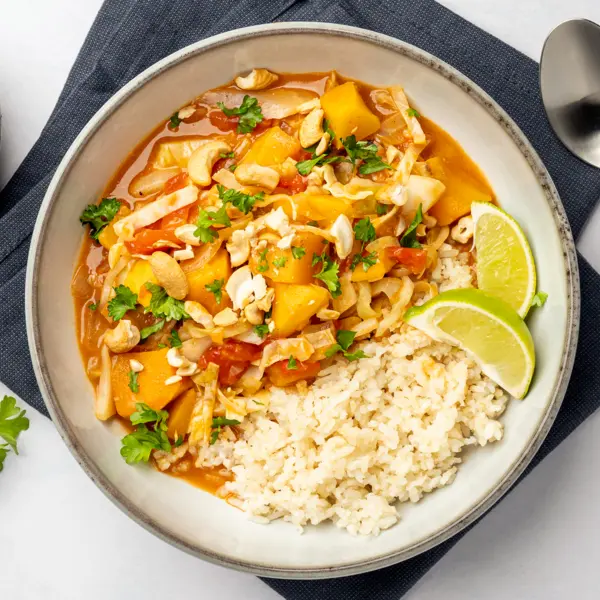 Curry de potimarron, noix de coco et gingembre