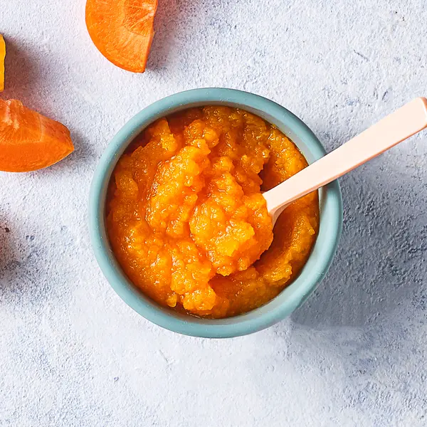 Repas de bébé : citrouille et carotte