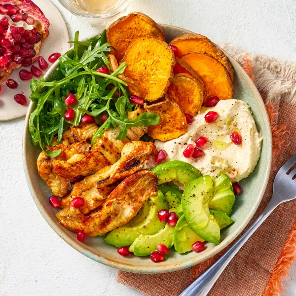 Buddha bowl au poulet et patates douces