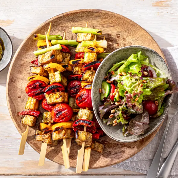 Brochettes de légumes méditerranéens